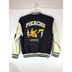 RARE Zara Pokemon Pikachu Collaboration Varsity Jacket Kids Size 11-12